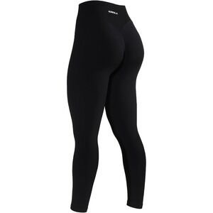 AUROLA Black Seamless Ruched Butt Lift High Waist Leggings Women's Size Medium